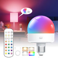 Wiederaufladbare RGB-LED-Lampe E27 mit Fernbedienung – Keine Verkabelung nötig