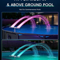 Solar-Poolbrunnen mit RGB-LED-Licht – Doppelbogen, Fernbedienung