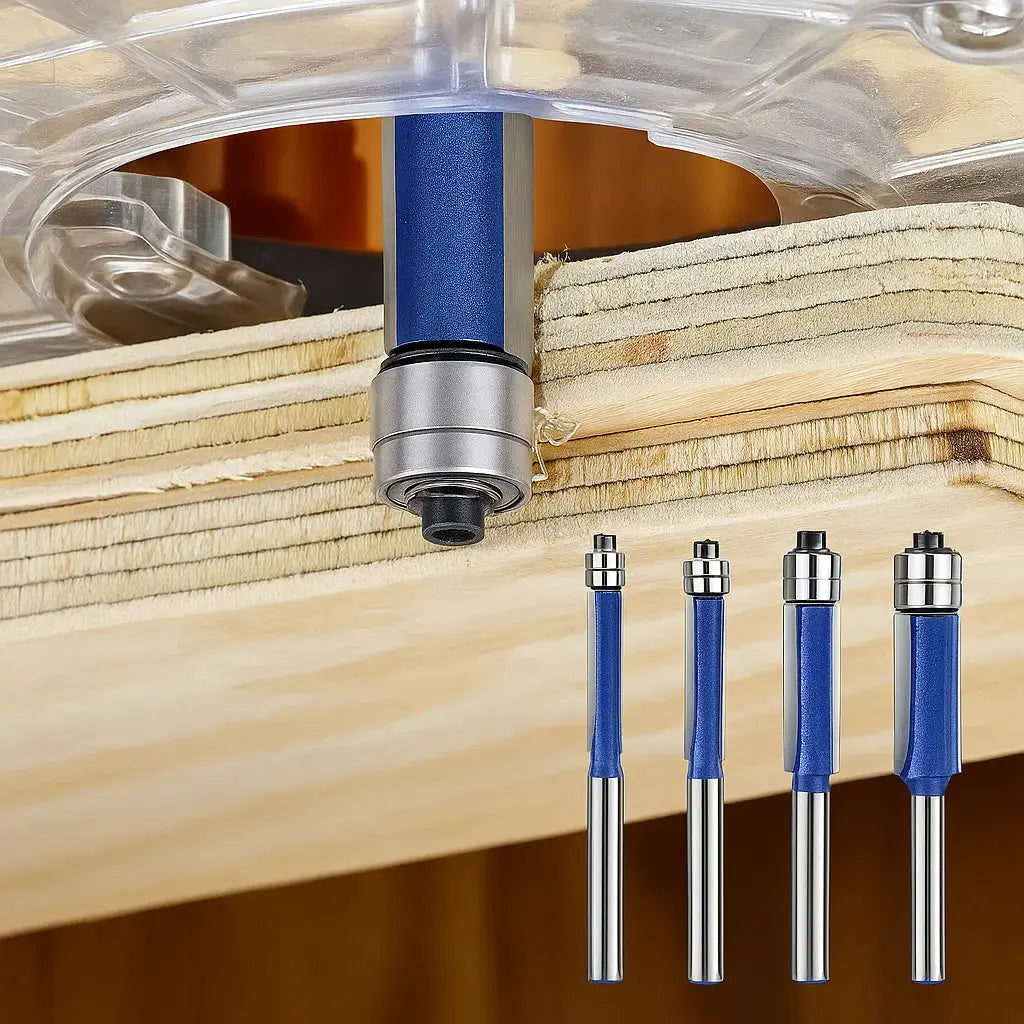 Bündiger Fräser-Set 4-teilig – Saubere Kanten auf jedem Material