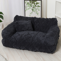 Plüsch-Haustiersofa mit erhöhtem Rand und Kissen – 4 Farben
