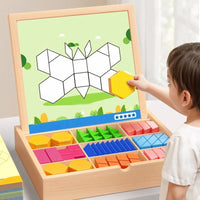 Magnetische Holzbausteine mit Musterkarten