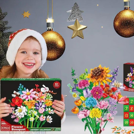 Adventskalender mit Blumen-Bausteinen – 24 Tage kreativer Weihnachtsfreude