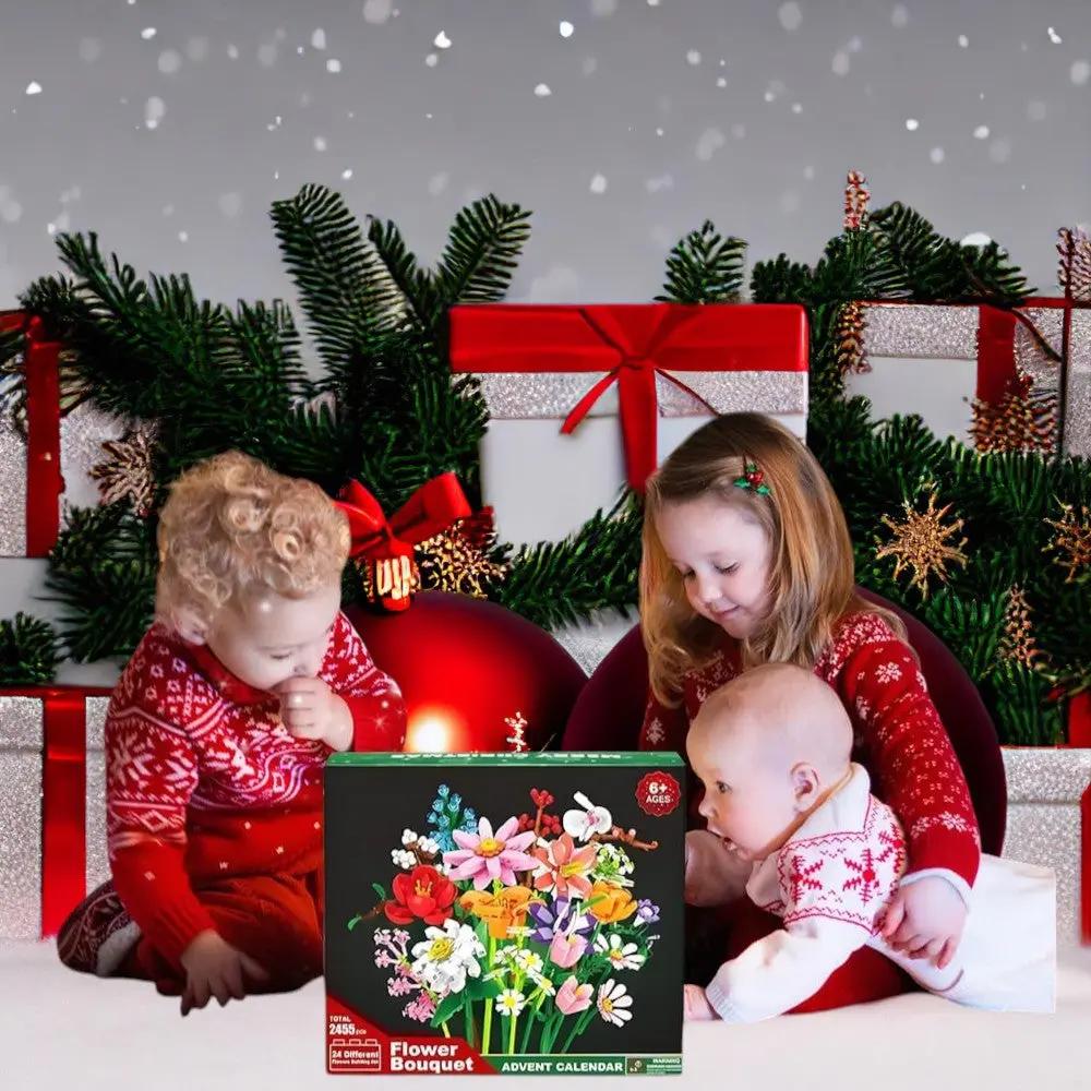 Adventskalender mit Blumen-Bausteinen – 24 Tage kreativer Weihnachtsfreude