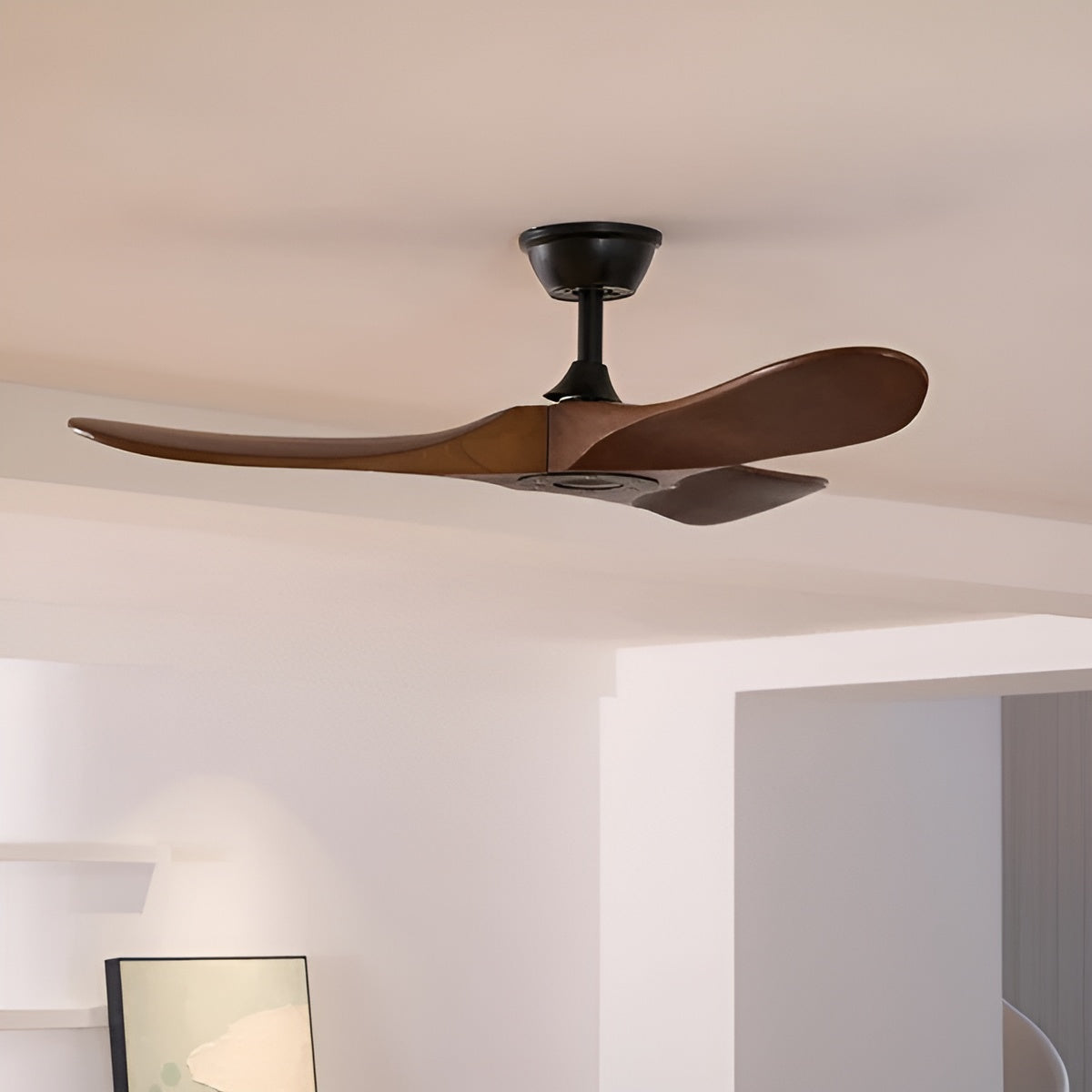 Holz-Deckenventilator mit Fernbedienung – Leise & Energieeffizient