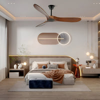 Holz-Deckenventilator mit Fernbedienung – Leise & Energieeffizient