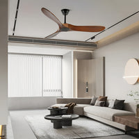 Holz-Deckenventilator mit Fernbedienung – Leise & Energieeffizient