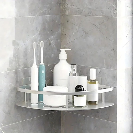 Eck-Duschregal – Bohrloses Aluminium-Wandregal für Bad & Dusche