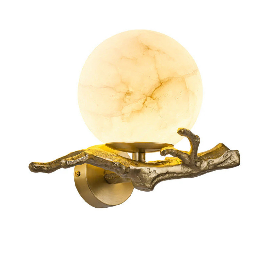 Marmor-Wandleuchte mit warmem LED-Licht