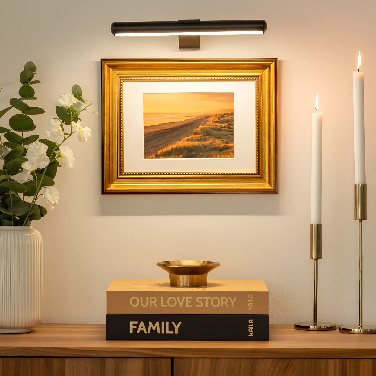Kabellose LED-Bilderleuchte – Dimmbare Wandlampe für Kunstwerke