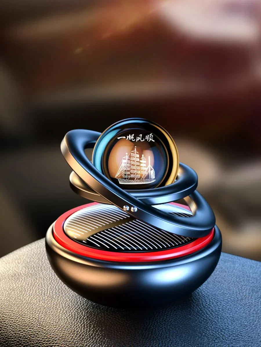 Solar-Autoduft – Rotierendes Orbital-Design mit Duftstein