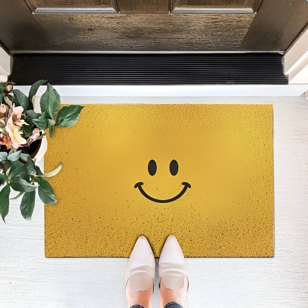Smiley-Fußmatte – Rutschfestes PVC mit Schnelltrocknender Oberfläche