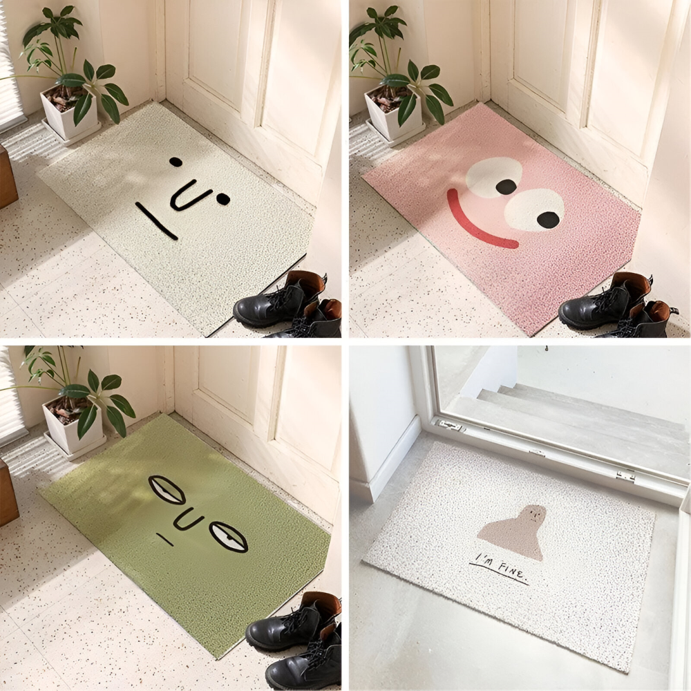 Smiley-Fußmatte – Rutschfestes PVC mit Schnelltrocknender Oberfläche