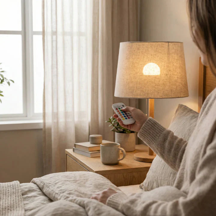 Wiederaufladbare RGB-LED-Lampe E27 mit Fernbedienung – Keine Verkabelung nötig
