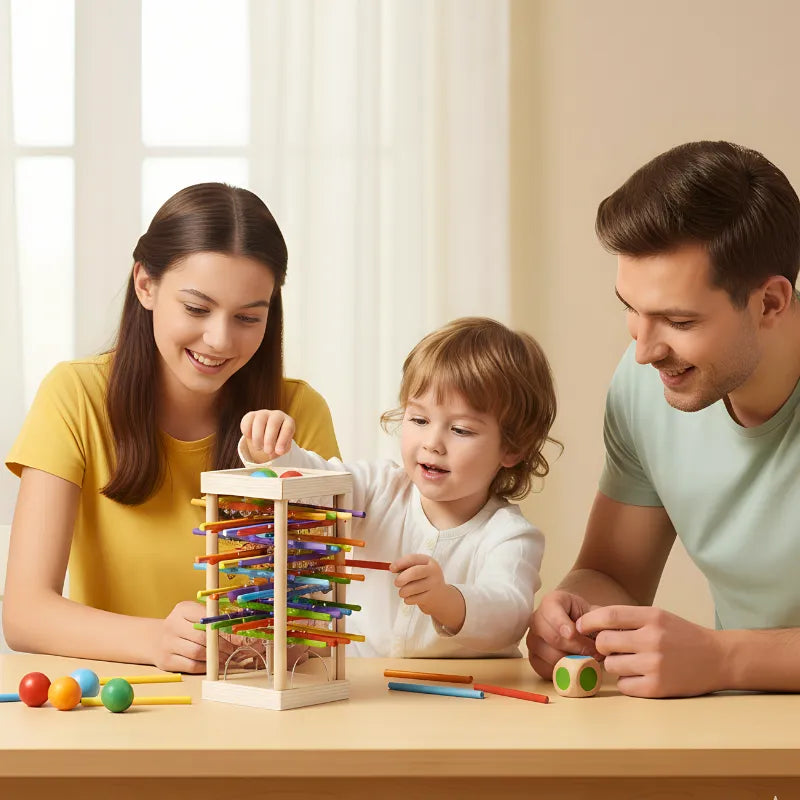 Holz-Kugelturm-Spiel – Konzentration & Feinmotorik