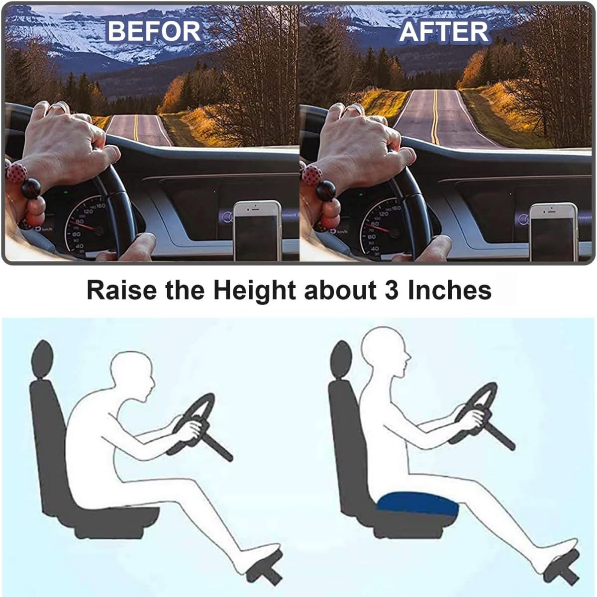 Memory-Foam-Autositzkissen – Bessere Sicht, weniger Rückenschmerzen