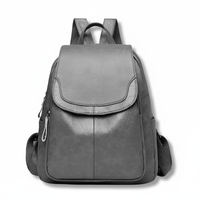 PU-Leder-Rucksack mit Anti-Diebstahl-Reißverschluss