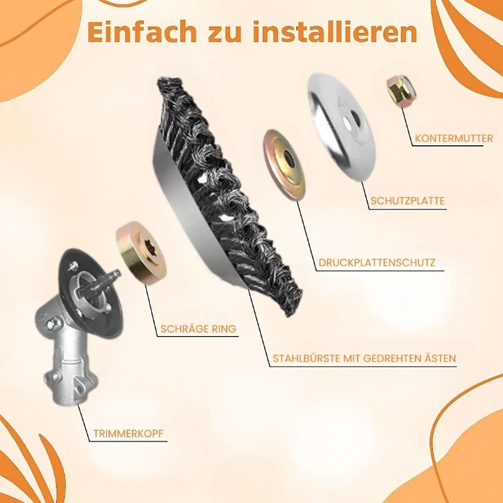 Stahlbürsten-Trimmerkopf – Unkraut direkt an der Wurzel entfernen