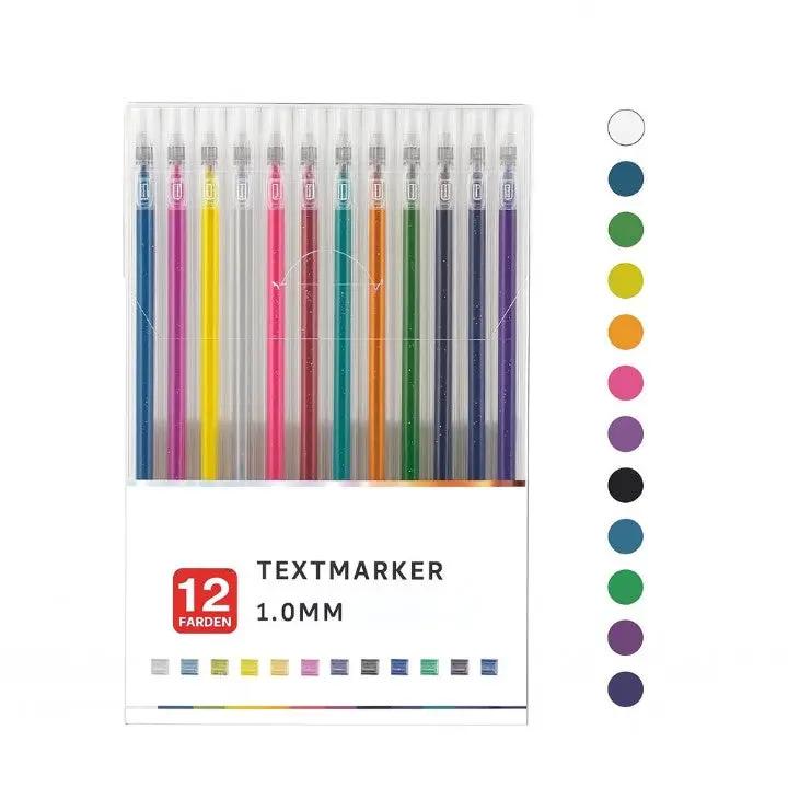 Glitzer-Gelstifte Set – 10x Farben für Karten, Bullet Journals & DIY