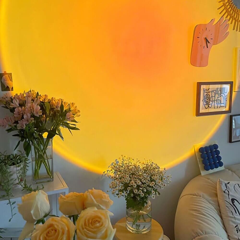 Sonnenuntergangs-Projektionslampe – 16 Farben, 180° Drehkopf