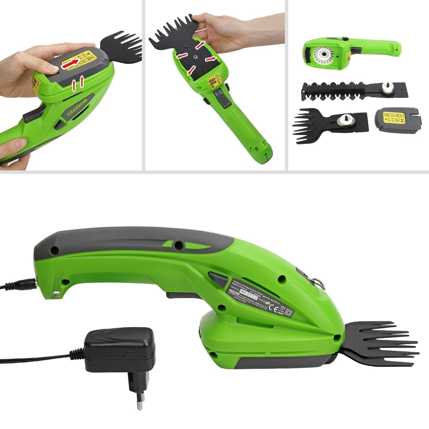 Kabelloser Strauchschneider 2-in-1 – Hecken und Gras mit einem Gerät schneiden