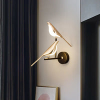 Vogel-Tischleuchte mit goldenem Skulpturendesign