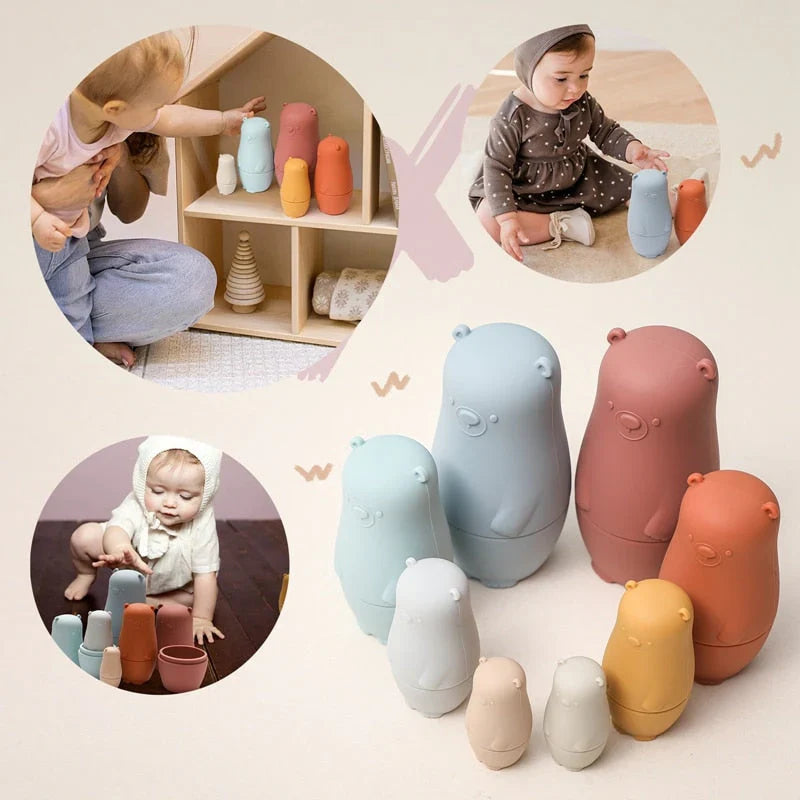 Silikon Stapelpuppen Set – Weich, Sicher und Lehrreich - 4er-Set