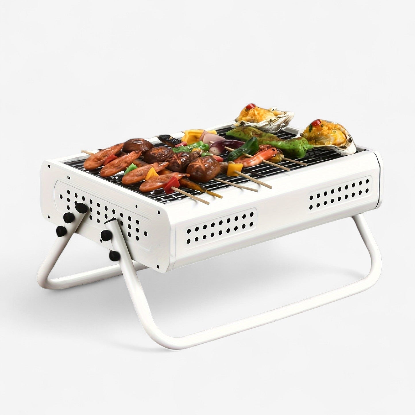 Tragbarer Holzkohlegrill – Klappbar mit umfunktionalen Griffen