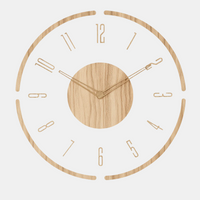 Runde Wanduhr aus Holz mit lautlosem Uhrwerk