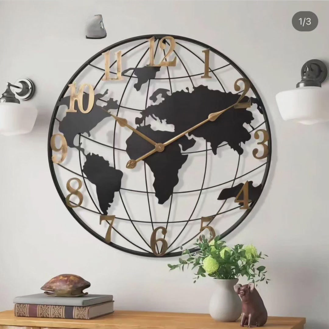 Weltkarte Wanduhr