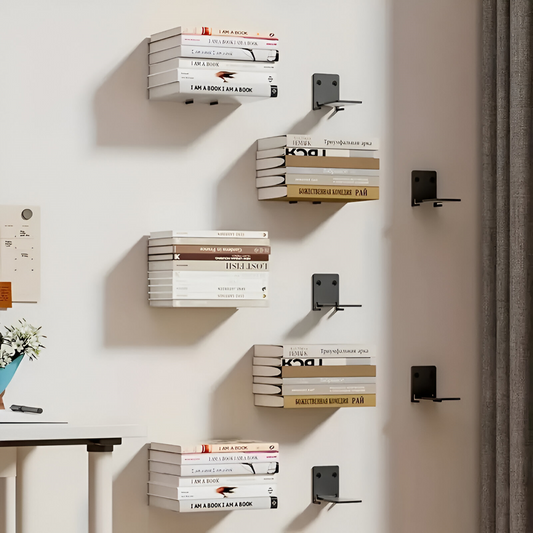 Unsichtbares Schweberegal – Bücher schweben frei an der Wand – 2er-Set