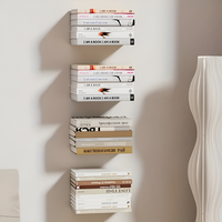 Unsichtbares Schweberegal – Bücher schweben frei an der Wand – 2er-Set