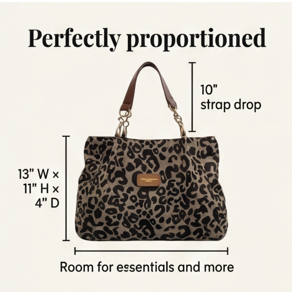 Leotard-Print Tote-Bag mit Goldketten-Detail