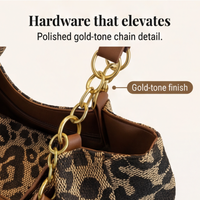 Leotard-Print Tote-Bag mit Goldketten-Detail
