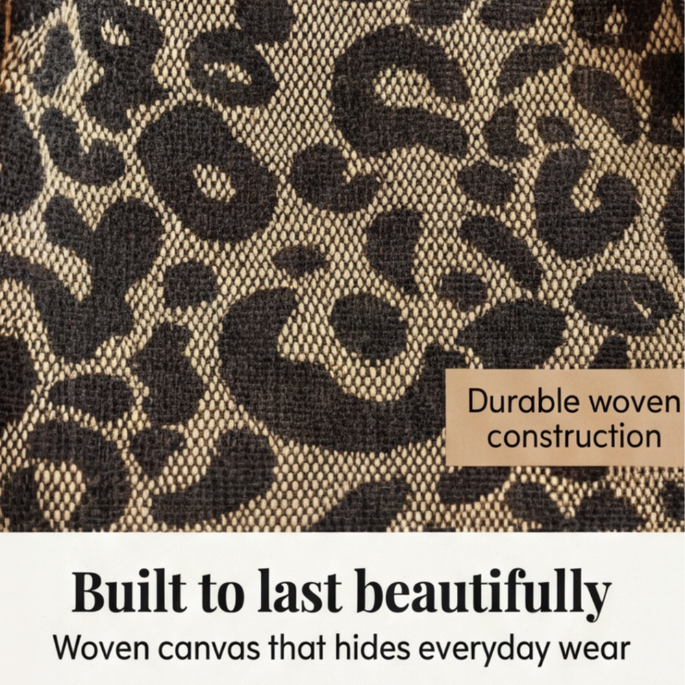 Leotard-Print Tote-Bag mit Goldketten-Detail