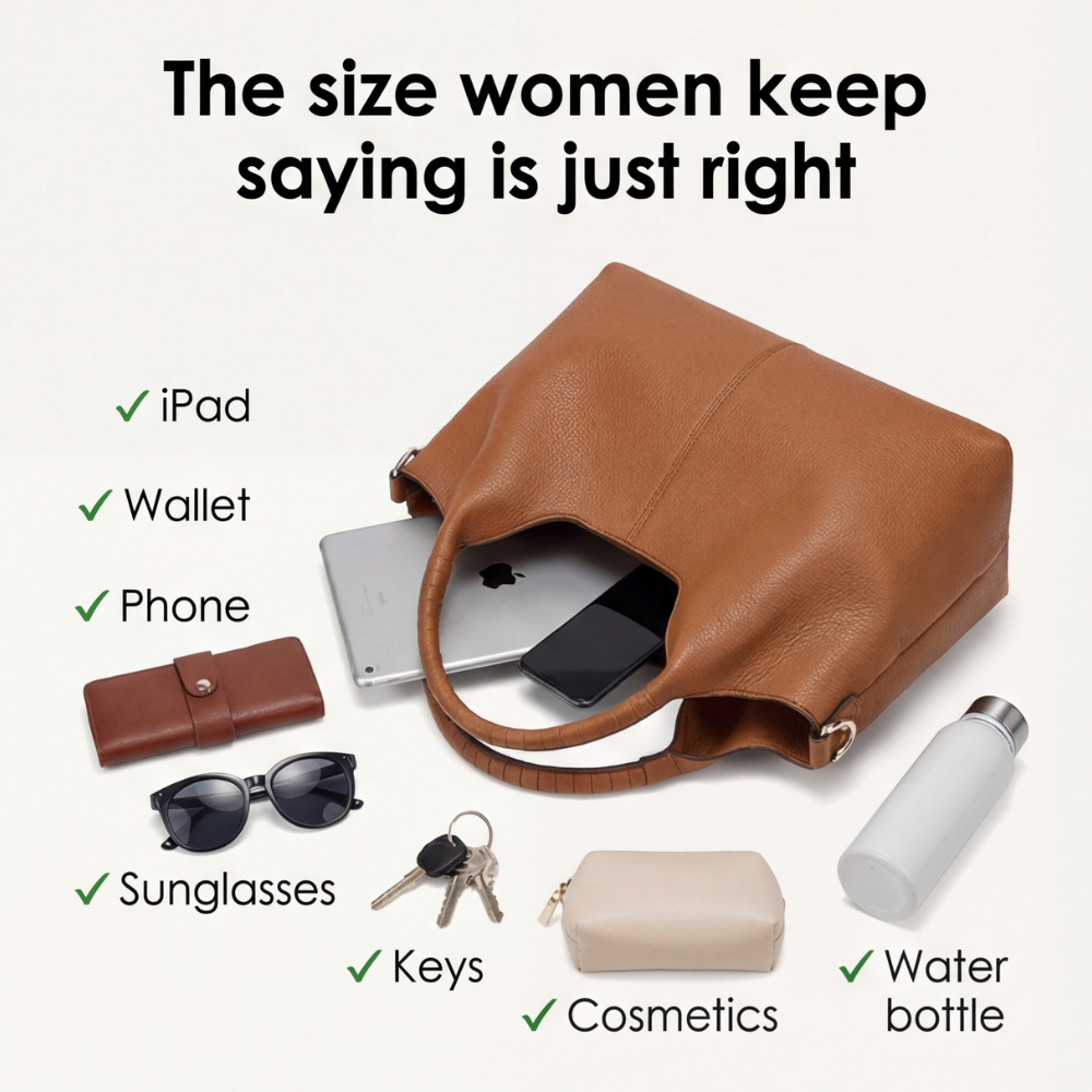 Weiche Leder-Hobo-Tasche mit mehreren Fächern