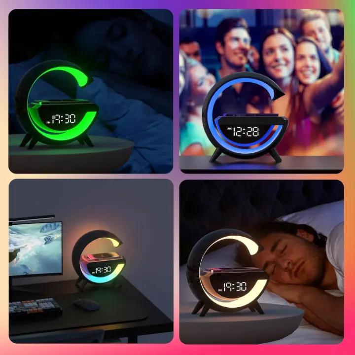 LED-Weckerlampe mit Bluetooth-Lautsprecher & kabelloser Ladefunktion