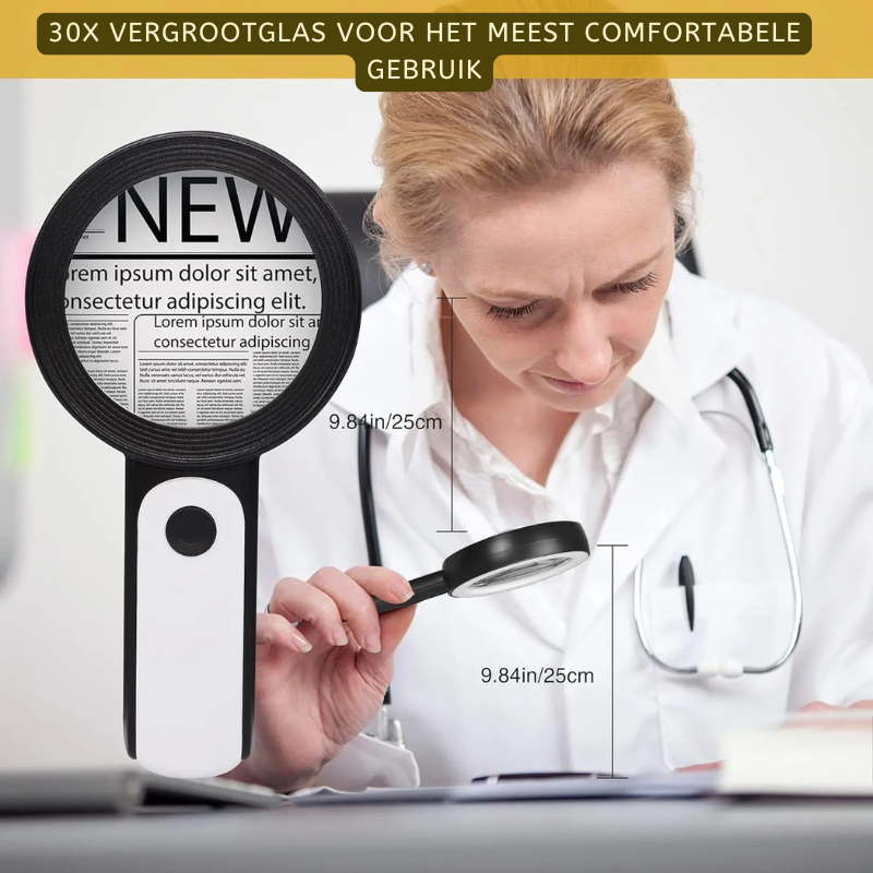 Beleuchtetes Handlupenglas – 85 mm Linse mit 18 LEDs