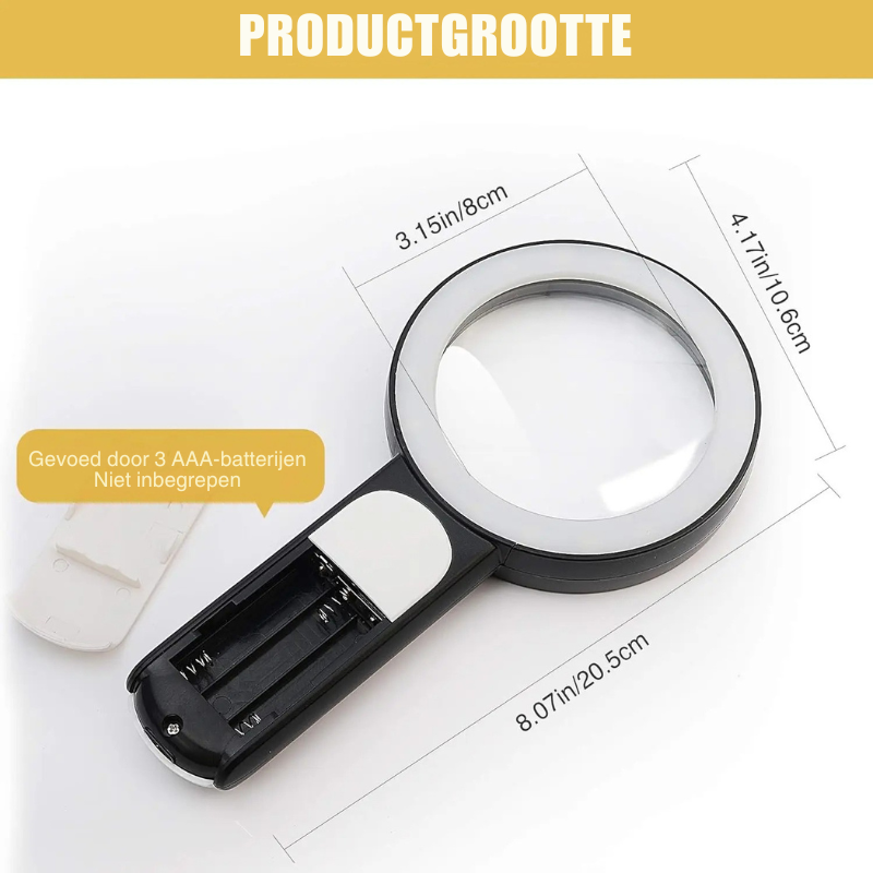 Beleuchtetes Handlupenglas – 85 mm Linse mit 18 LEDs