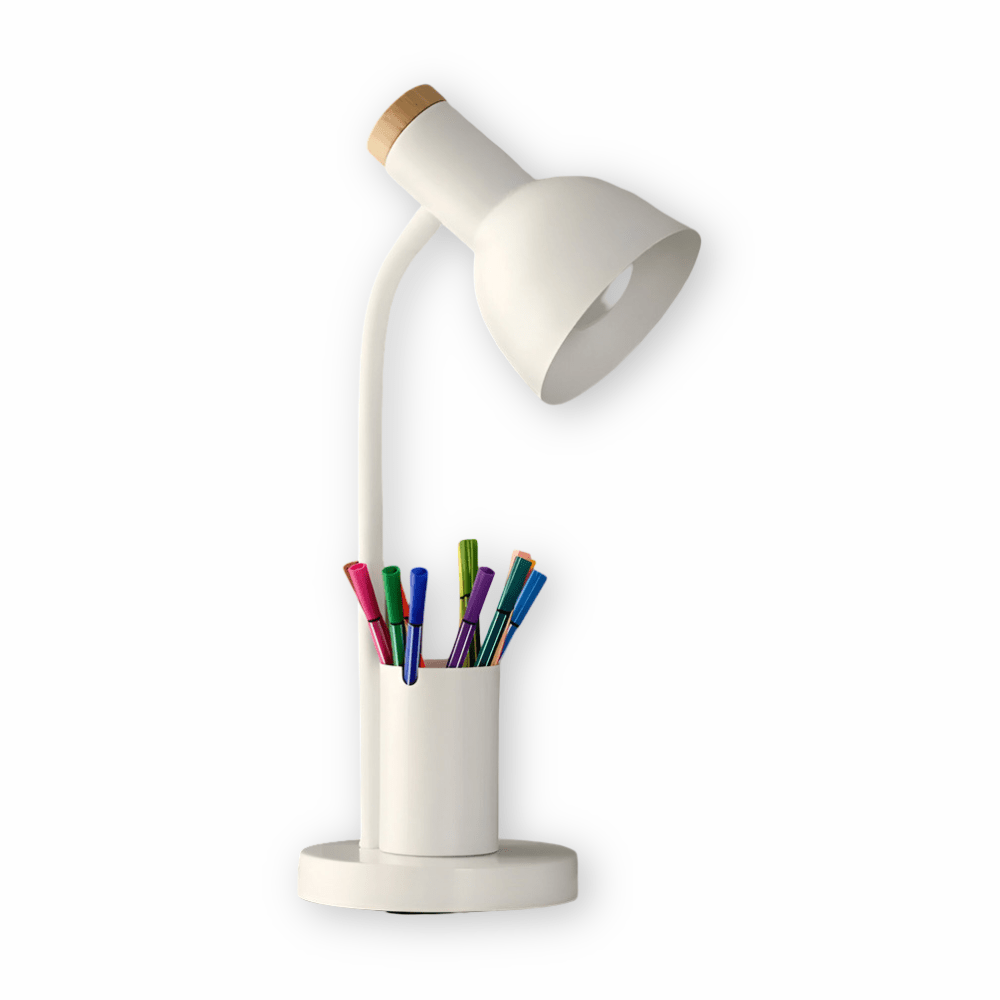 Schreibtischlampe mit Stifthalter – Aufgeräumt und gut beleuchtet