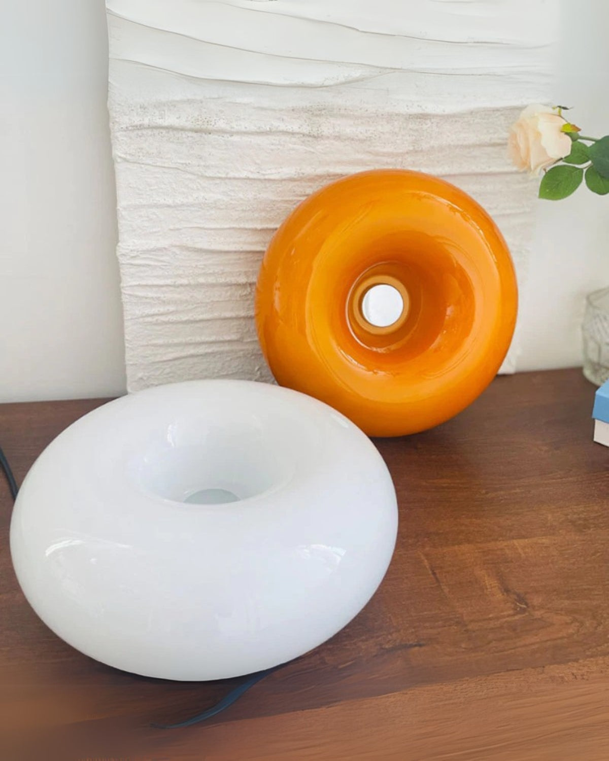 Runde Tischlampe in Donutform mit Sanftem LED-Licht