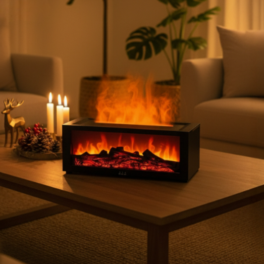 Mini-Elektrokamin mit realistischem Flammeneffekt – Plug & Play (2 stück)