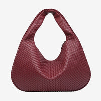 Geflochtene Leder-Hobo-Bag mit Reißverschluss