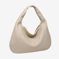 Geflochtene Leder-Hobo-Bag mit Reißverschluss