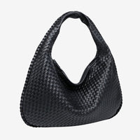 Geflochtene Leder-Hobo-Bag mit Reißverschluss