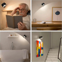Wiederaufladbare LED-Wandleuchte mit drehbarem Kopf