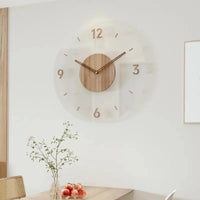 Skandinavische Wanduhr aus Buchenholz & Glas – Geräuschlos, 30 cm