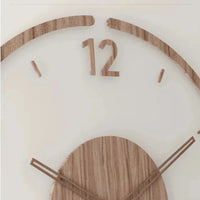 Skandinavische Wanduhr aus Buchenholz & Glas – Geräuschlos, 30 cm