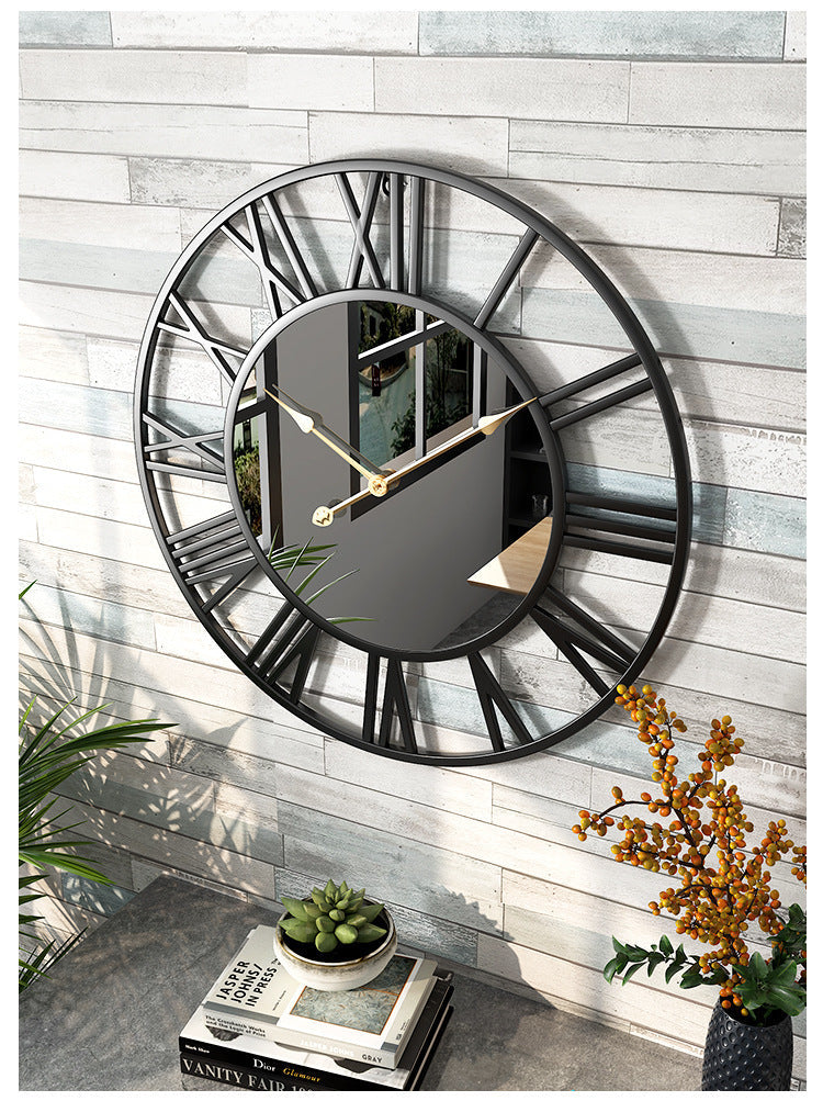 Vintage Wanduhr mit Spiegel