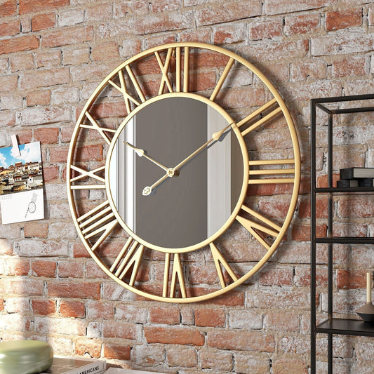 Vintage Wanduhr mit Spiegel