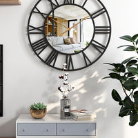 Vintage Wanduhr mit Spiegel